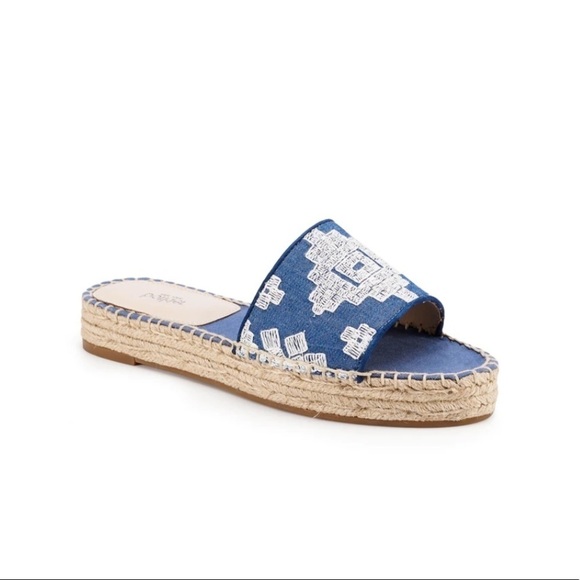 BOTKIER Blue Jenny Slide On Sandal Espadrille Size 9 - Picture 1 of 14